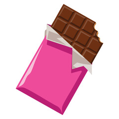 Vector illustration of bite chocolate in wrapper perfect for dessert food packaging confectionery artwork candy design and sweet chocolate concept themes
