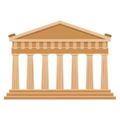Vector illustration of greek pantheon with columns isolated on white background suitable for greek culture antique architecture or ancient temple themed artwork © Nass Studio