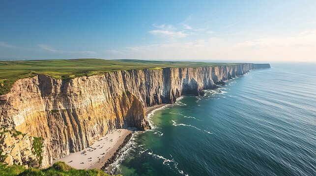 Dramatic Cliffs and Coastal Scenery of Perce Rock, Quebec.