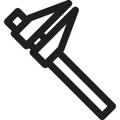 Black Outline Icon of a Caliper Tool on a Transparent Background Symbolizing Measurement and Precision Engineering and Construction Industry Precision Tool