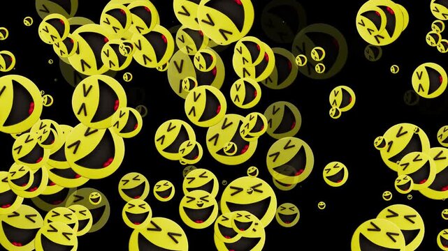 Vibrant ROFL Emoji Reveal Loop - Keyable Animated Background