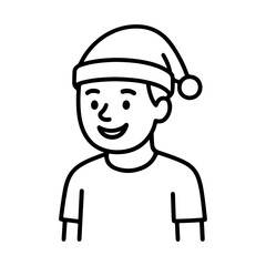 outline icon man in a New Year's hat vector on a white background
Vector icon on a white background