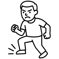 outline icon angry man stomping his foot vector on a white background
Vector icon on a white background