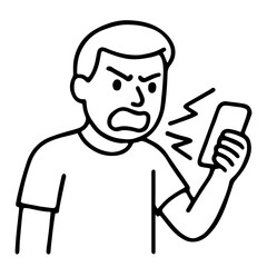 outline icon man shouting phone vector on a white background
Vector icon on a white background