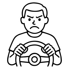 outline icon man angry while driving vector on a white background
Vector icon on a white background