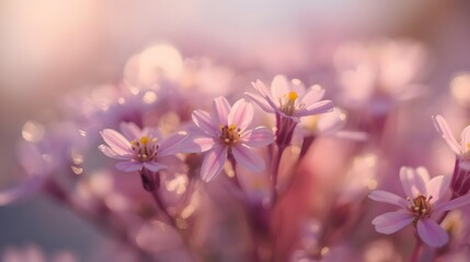 Fototapeta premium flowers grow among bright pastel petals.