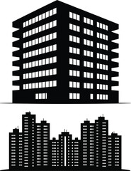 Fototapeta premium City Building Skyline Silhouette Vector Illustration