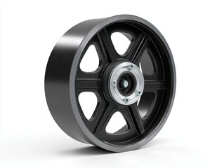 Obraz premium Stylish black wheel with modern design elements.
