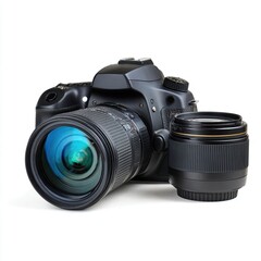 Fototapeta premium Professional camera with interchangeable lenses.