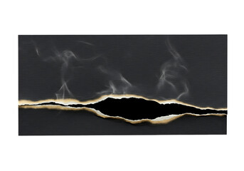 Abstract Black Paper with a Torn Edge and Light Smoked Texture