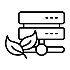 Green Server Simple Icon Vector Illustration Concept