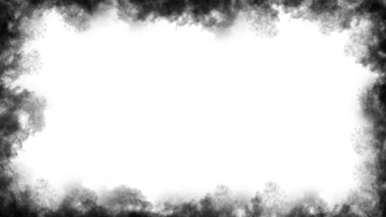 Smoke frame white flame . Border fog mist texture effect for film , text or space