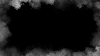Smoke frame white flame . Border fog mist texture effect for film , text or space