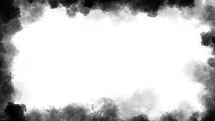 Smoke frame white flame . Border fog mist texture effect for film , text or space