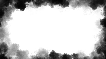 Smoke frame white flame . Border fog mist texture effect for film , text or space