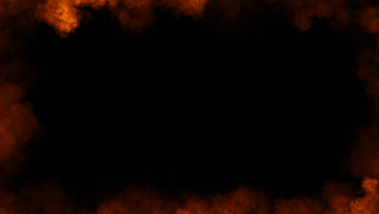 Smoke frame flame . Border fog mist texture effect for film , text or space