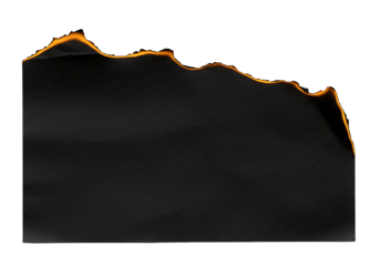 Burning the edge of black paper with glowing flames effect design element