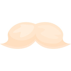 Cartoon Moustache Icon Simple Drawing Minimalist Peach Colored Mustache Graphic Design Element