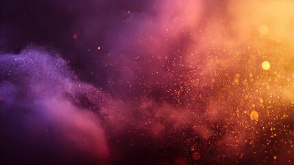 Naklejka premium Colorful Abstract Dust Particles with Vibrant Glow and Soft Focus