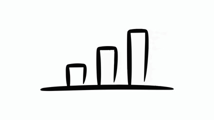 Simple illustration of three rising bars representing growth and progress