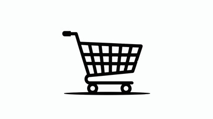 Simple shopping cart icon symbolizing consumerism and commerce
