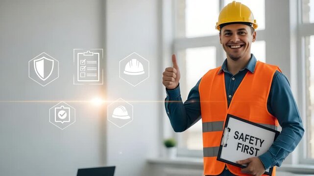 Workplace Safety First With Construction Worker