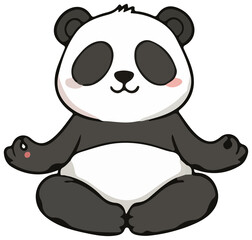Fototapeta premium Meditation panda bear cartoon Sticker