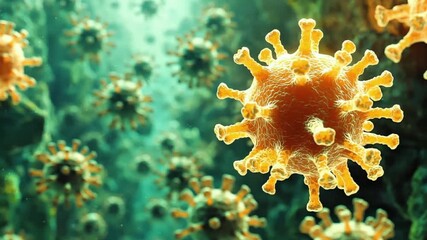 Detailed 3D rendering of SARS-CoV-2 (COVID-19) coronavirus pathogens causing pandemic disease magnified microscopic view - Powered by Adobe