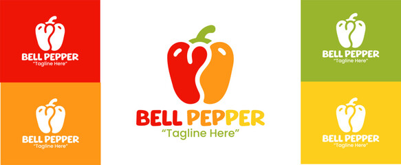 Bell Pepper Logo Flat Minimalist Vegetable Identity