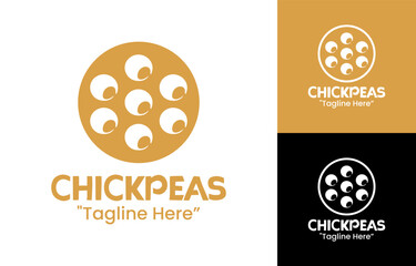 Modern Chickpeas Logo Organic Protein Brand Identity