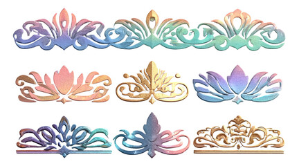 Naklejka premium Elegant Decorative Borders in Various Colors and Shapes for Creative Projects