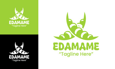 Minimalist Edamame Logo for Vegan Protein Brands