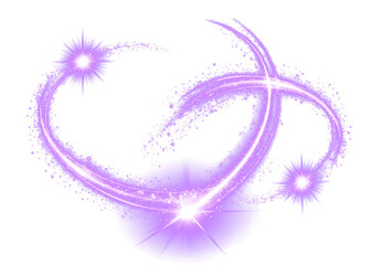 Abstract Swirling Cosmic Nebula With Glowing Stars and Streaks of Light Isolated on a transparent background