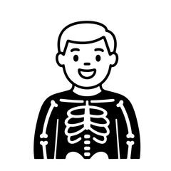 outline icon man in a skeleton costume vector on a white background
Vector icon on a white background