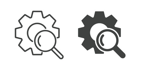 Troubleshooting Icon. Line and glyph solid icon