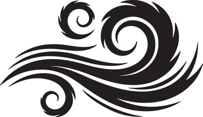 Abstract Wind or Wave Design with Swirling Lines