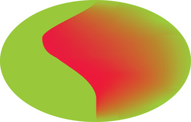 Green Circle with Red and Orange Gradient Abstract Shape vector illustration