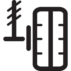 Graphic representation of a tire and a signaling device on a transparent background