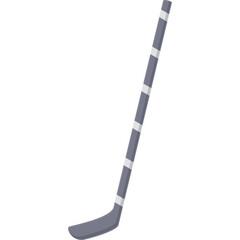 Gray Hockey Stick with White Stripes on a Transparent Background Sport Equipment Object for Ice Hockey Game Play and Athletic Activity Icon
