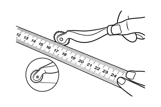 Measuring Curve: A Ruler and Map Measurer Wheel Tool, Precision, Detail, and Vector