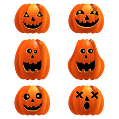 set of halloween pumpkins