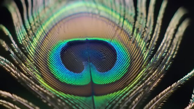 Peacock Feather Closeup Macro.