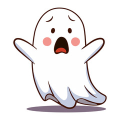 A ghost with a scared