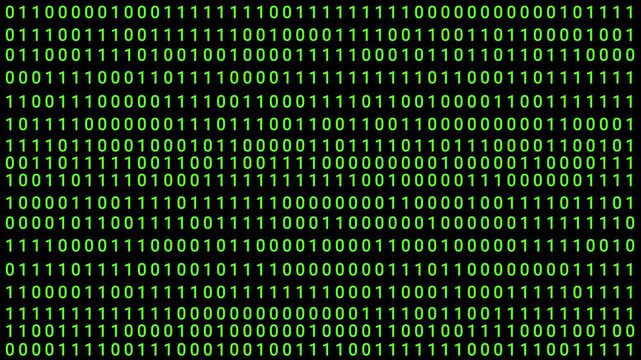 Binary digits number 1 and 0 animation 4k background