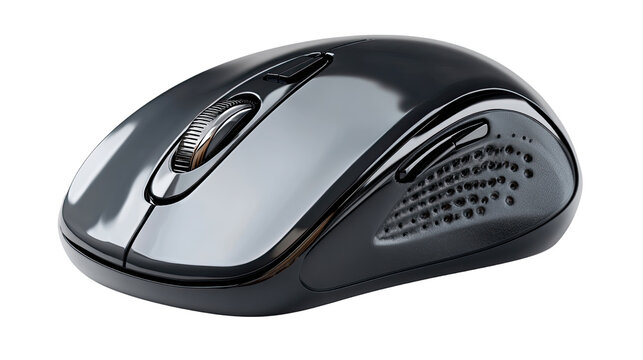 Wireless Mouse Design: A sleek, wireless mouse showcases a modern design, ergonomic structure, and essential functionality. 