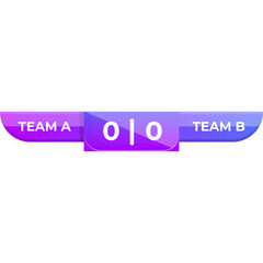 Scoreboard Displaying Team A Versus Team B With Zero Points Each On A Transparent Background