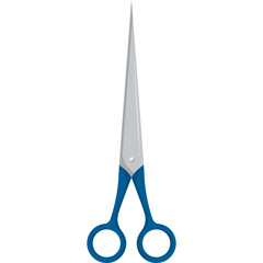 Silver And Blue Barber Scissors On Transparent Background