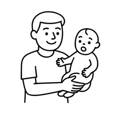 outline icon man with a child vector on a white background
Vector icon on a white background
