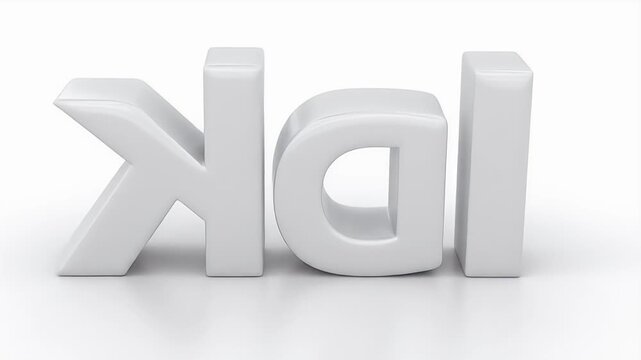 3D Render of IDK Text on White Background.