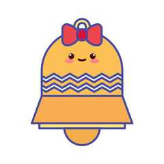 Cute Kawaii Christmas Bell Vector
